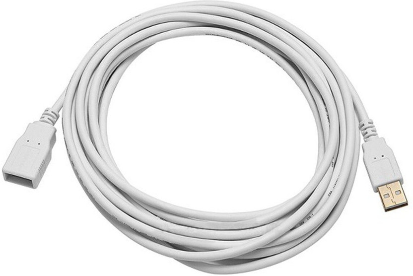 TERABYTE Reversible USB 2.0 2 A 2.75 m 2.75 Meter USB Extension Cable USB Male Port to USB Extension Female Port 3.0 Data Transfer Cord Extension Cable(Compatible with Projector, Laptop, PC, Tablet, White, One Cable)