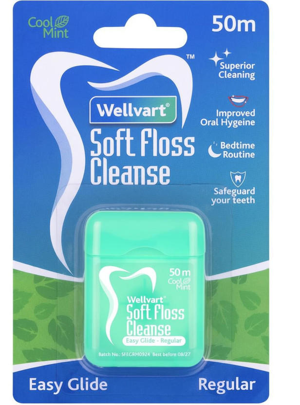 Wellvart Soft Floss Cleanse Cool Mint(5000 cm)