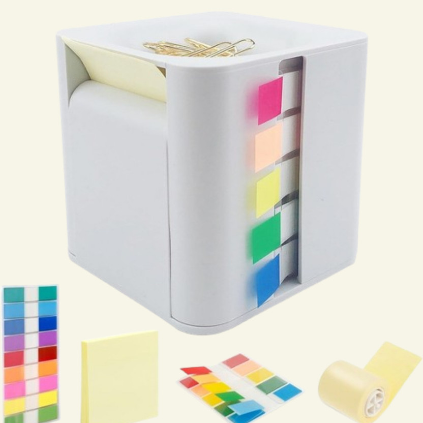 MARNET 3 Compartments plastic Desk Organizer(White)