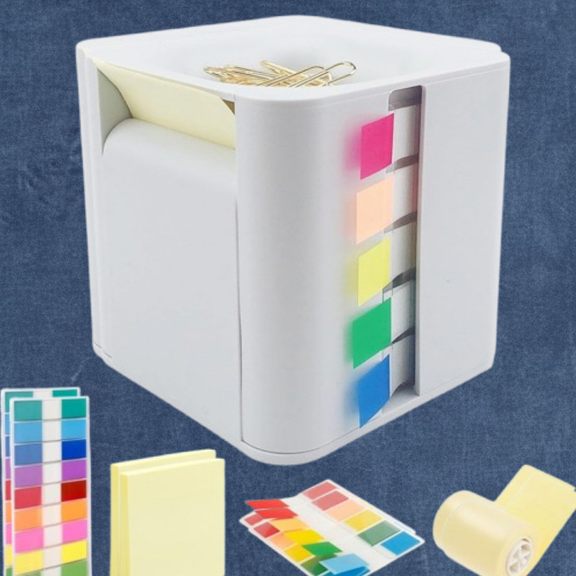 MARNET 3 Compartments plastic Desk Organizer(White)