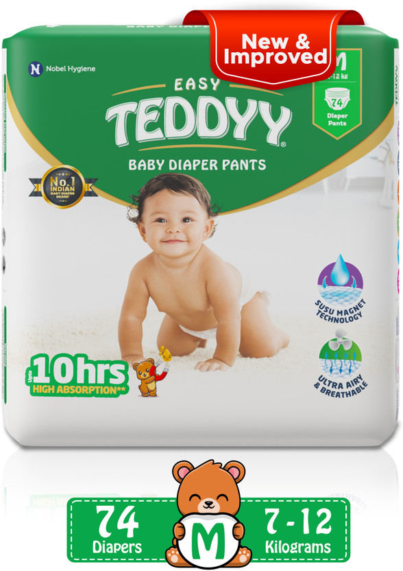 TEDDYY Easy Pant Diapers - M(74 Pieces)