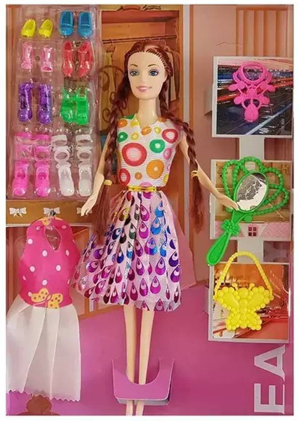 Easy Way X0312 Girl's Fashion Wardrobe Doll Set, Barbie Doll, Elsa Anna