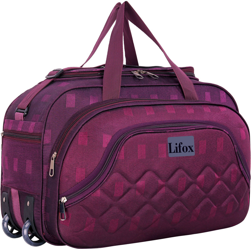 Lifox (Expandable) Travel Duffel Trolley Bag 2 Smooth Rolling Wheels Closure: Zipper Duffel With Wheels (Strolley)