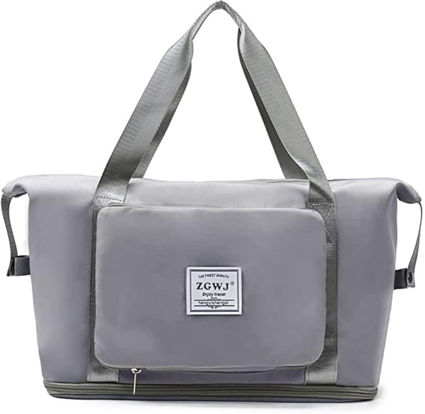 Remang Foldable Travel Duffel Bag, Large Capacity Folding Travel Bag Small Travel Bag Waterproof Shoulder Bag(Grey, 34.5 L)