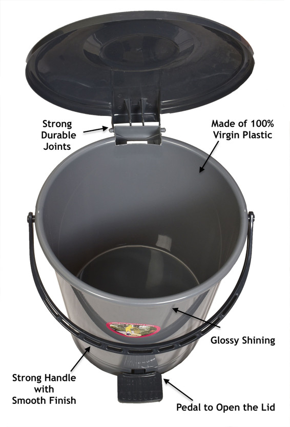 mastBus mastBus Pedal Dustbin For Home and Kitchen | Plastic Dustbin Plastic Dustbin(Grey) - Flipkart Deal