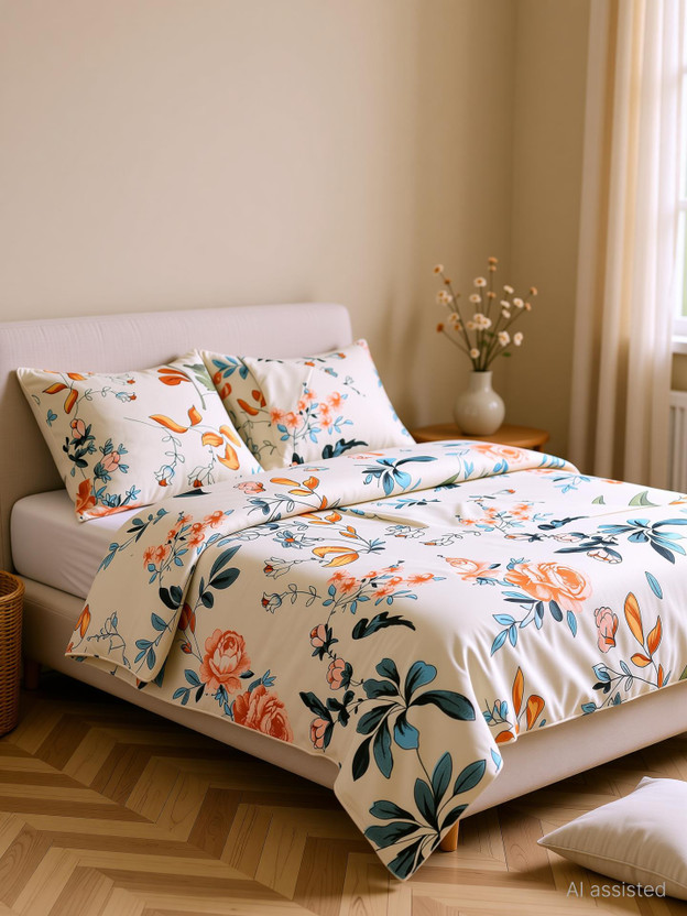 YUTERA Single Cotton Duvet Cover(Multicolor)