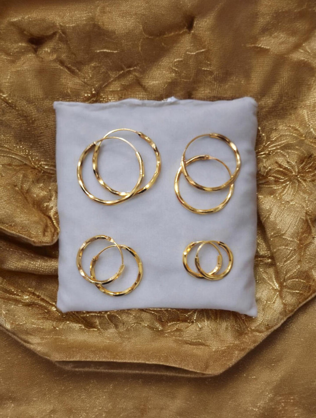 DS MRT PACK OF 4 PAIR CHAANDBALI KUNDAL EARRING Brass Chandbali Earring, Hoop Earring