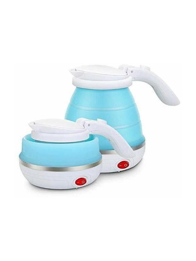 SURABHI Travel Fold-able Food Grade Electric Kettle Portable Silicone Collapsible Kettle 110-220V 650ML for Most Travel and Home & Office Use Electric Kettle(0.6 L, Blue)