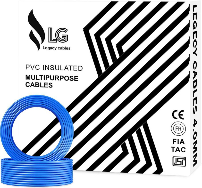 Legacy Cables PVC Insulated CCA Copper Wire, Single Core Multi-Strand House Wiring Cable 4 sq/mm Blue 90 m Wire(Blue)