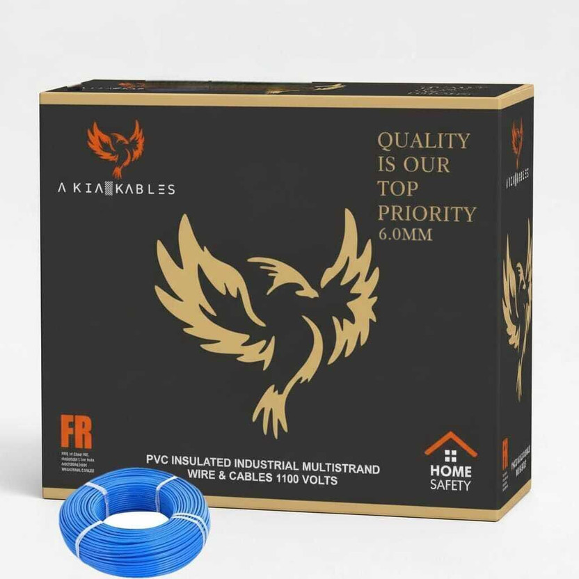 AKIA AKIA KABLES PVC Insulated CCA Copper Wire, Single Core Multi-Strand Industrial Wiring Cable 6 sq/mm Blue 90 m Wire(Blue) - Flipkart Deal