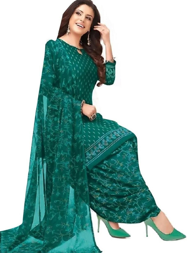 YASHIKA YASHIKA Crepe Solid, Floral Print, Printed, Geometric Print Salwar Suit Material - Flipkart Deal