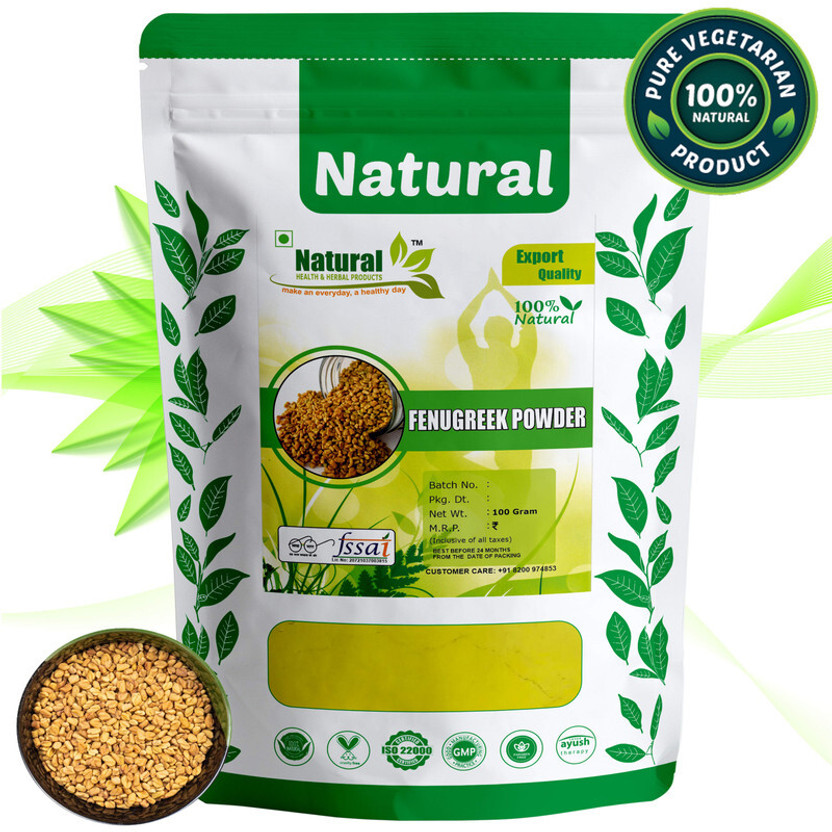 Natural Health and Herbal Products Organic Fenugreek (Methi) Seed Powder - Rich in Nutrients and Flavor(100 g)