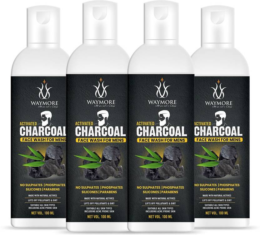 WAYMORE Charcoal facewash 100ml for Blackheads, dark Spots, FOR MENS