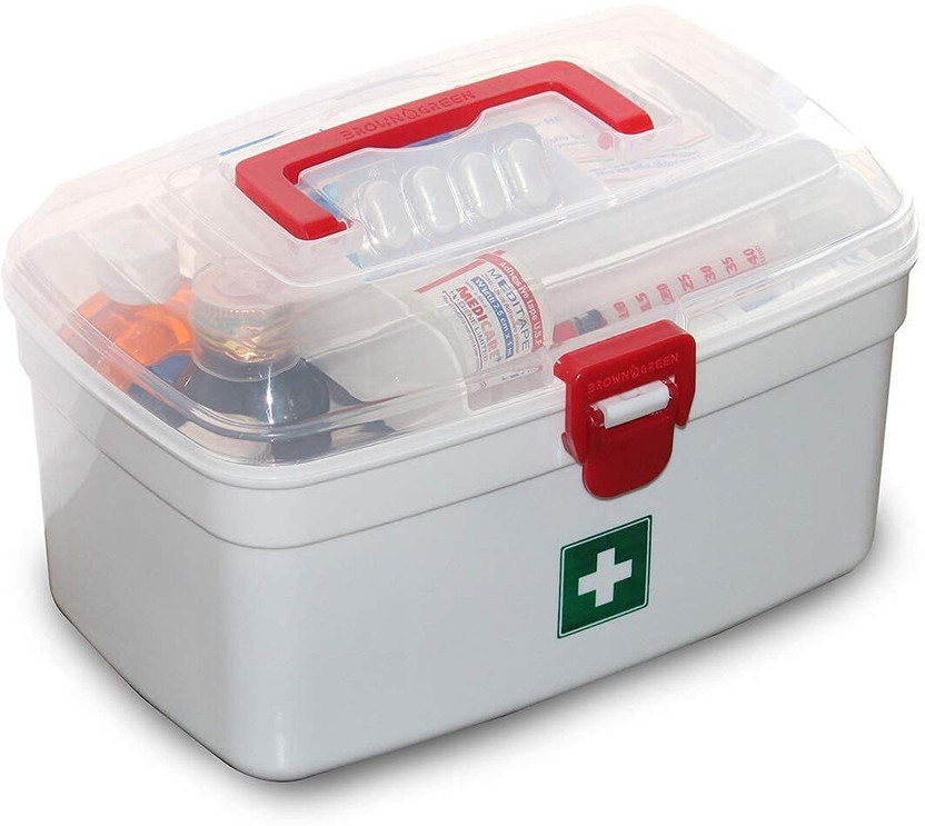 Paridhi Medical Emergency Medicine Storage Box Baby Drugs Medicine Chest First Aid Kit(Home, Sports and Fitness, Vehicle, Workplace)