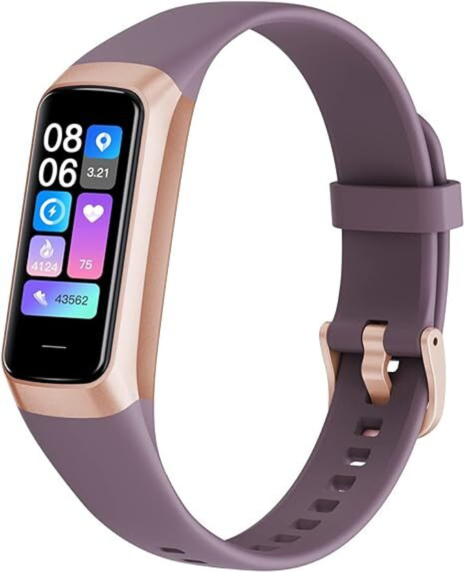 Cubonic C60 Activity Tracker 1.1''AMOLED Screen Fitness Watches with Heart Rate(Prosperous Purple Strap, Size : Medium)