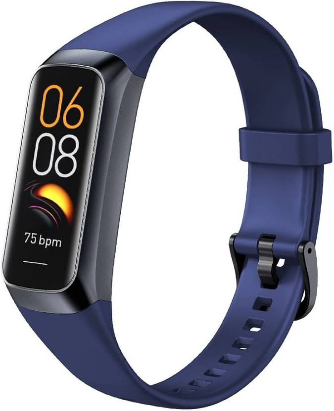 Cubonic C60 Activity Tracker, Health Tracker with Heart Rate Monitor, Sleep Tracker(Blue Strap, Size : Medium)