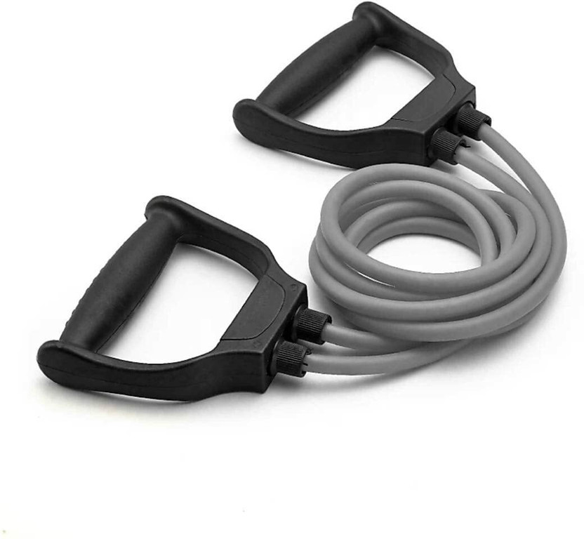 MrSports MrSports Double Toning Resistance Tube Band for Gym and Toning with D Shaped Handles Resistance Tube(Grey, Black) - Flipkart Deal