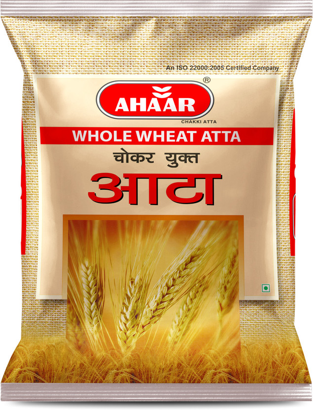 Ahaar 5 Kg Whole Wheat Chakki Fresh Atta (Chokar Yukt Atta )(5 kg)