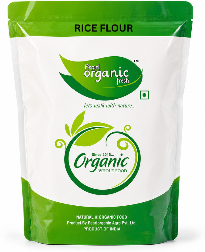 Pearl Organic Fresh Rice Flour | Fine White Chawal Atta | Gluten-Free Multipurpose(500 g)