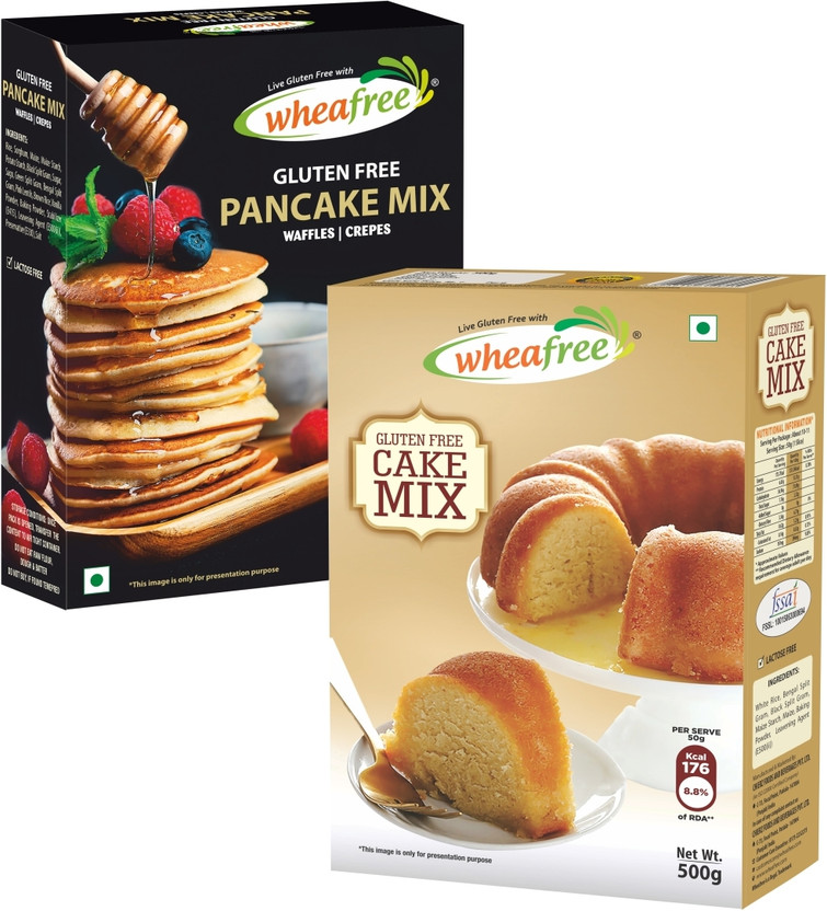 wheafree wheafree Cake Mix (500g) and Pancake Mix (500g) Combo Pack - Certified Gluten Free Combo(Cake mix-1, Pancake mix-1) - Flipkart Deal