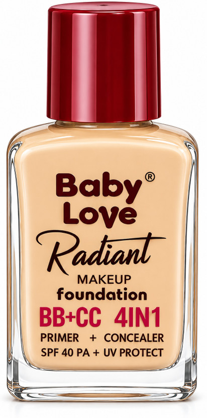 Baby Baby Love 4-in-1 Radiant Matte Foundation | BB+CC Cream with SPF40 PA | Primer + Concealer Foundation(Beige, 30 ml) - Flipkart Deal