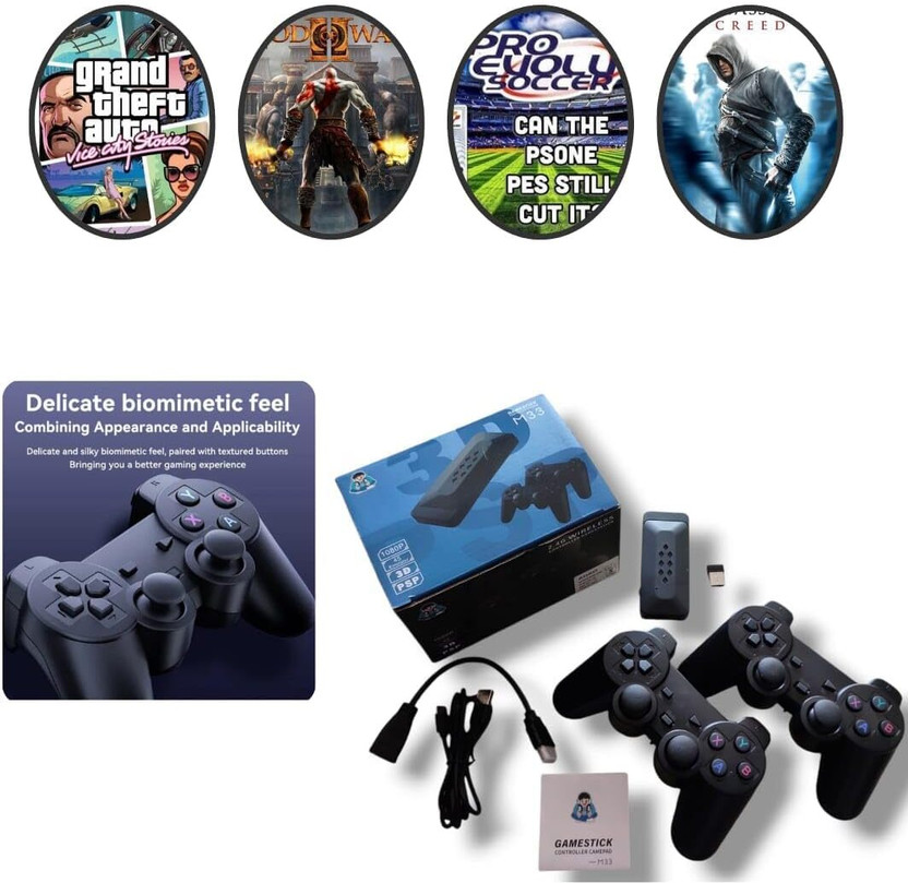 4uonly M33 Game Stick, 37000 Retro Classic ZXC14  Gaming Accessory Kit(Multicolor, For PSP)