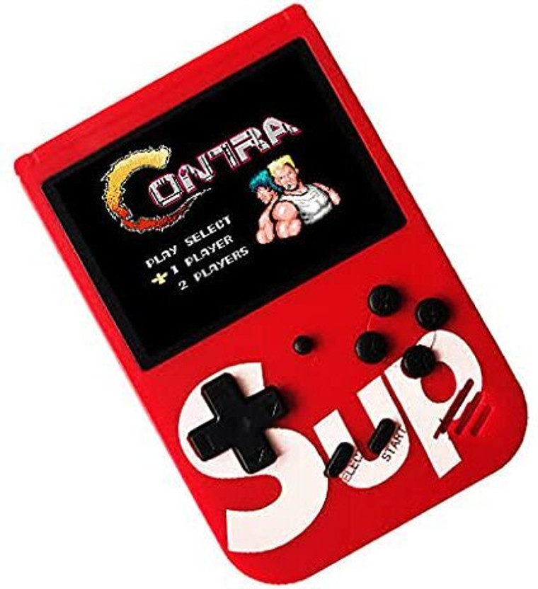 CHG Game Box Console Handheld Game PAD Box with TV Output 8 GB with Super Mario, DR Mario, Mario, Contra, Turtles, Tank, Bomber Man Total 400 Games(Red)