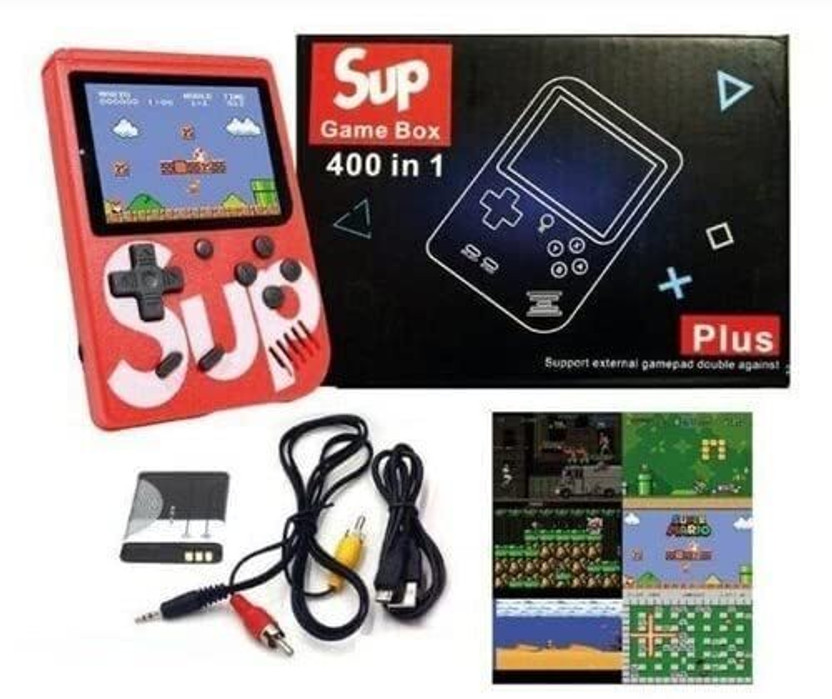 CHG SUP Preloaded 400 in1 Games Station Best Gaming Console 8 GB with Super Mario, DR Mario, Mario, Contra, Turtles, Tank, Bomber Man Total 400 Games(Red)