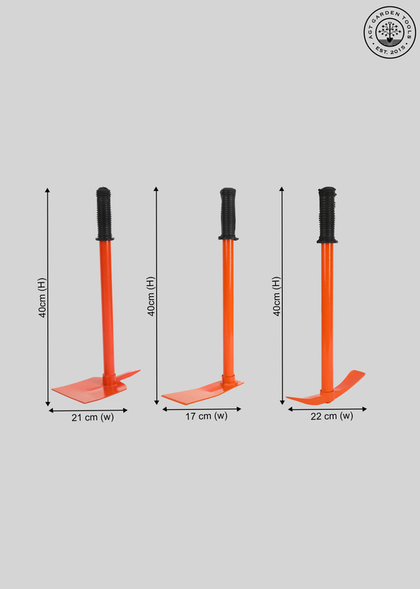 AGT Garden Tool Set Containing, Garden Hoe, Garden Hoe with Prong and Garden Tiller Garden Tool Kit(3 Tools)