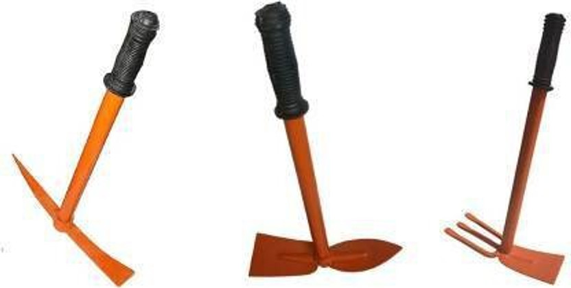 Gaintcloud SIX TOOLS FETURES IN 3 TOOLS, GARDEN HOE WITH 3 PRONG, TILLER, SHOVELS - GARDEN TOOLS KIT, GARDEN TOOLS COMBO FOR HOME GARDENING AND AGRICULTURE Garden Tool Kit Garden Tool Kit(3 Tools)