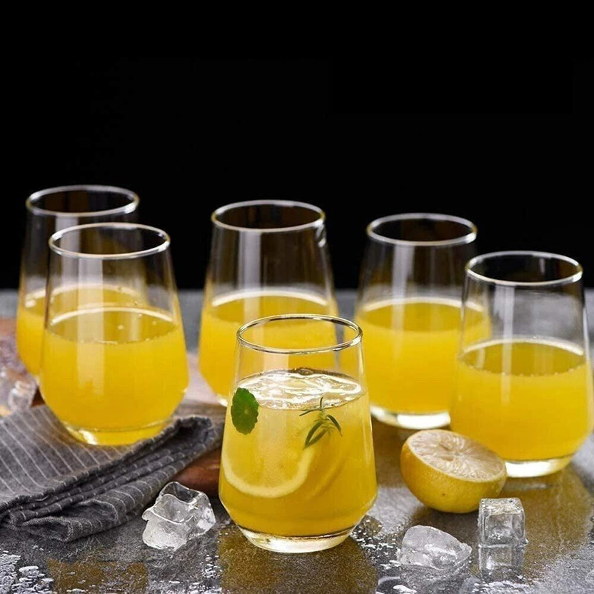 Crystalglasses (Pack of 6) Wine and Whisky Glass (Tumbler Scotch Glass, 370 ml)- Set of 6_new Glass Set Water/Juice Glass(350 ml, Glass, Clear)