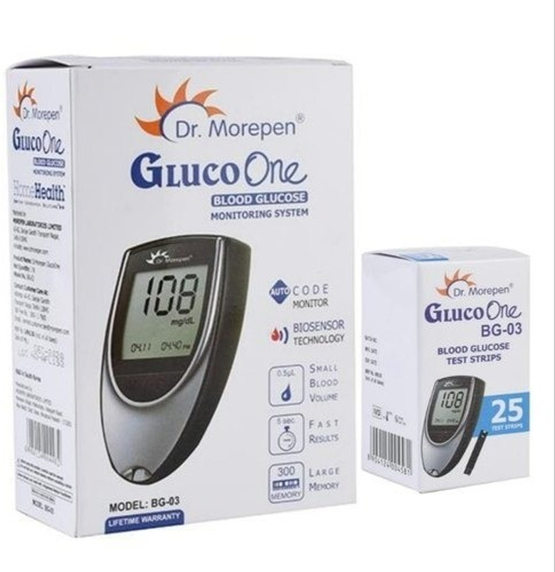 Dr. Morepen BLOOD GLUCOSE MONITORING SYSTEM MACHINE Glucometer(GREY, BLACK)