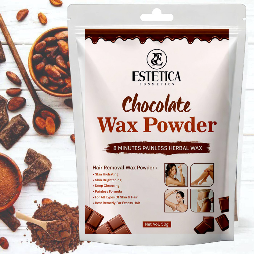 Estetica Cosmetics Chocolate Wax Powder Herbal Painless Wax Powder Powder(50 g)