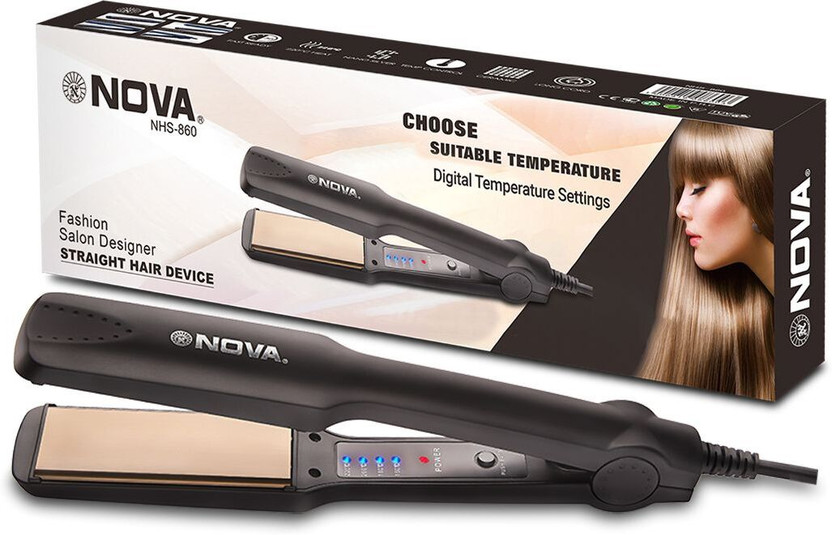 NOVA Temperature Control Professional NHS 860 Hair Straightener(Black)