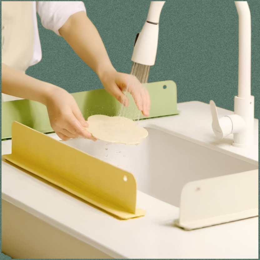 Unagar Brothers Adjustable Sink Splash Guard Water Barrier for Kitchen Countertop 48 cm Single Sided Tape(Multicolor Pack of 2)
