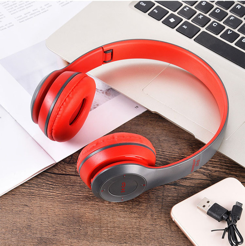 Worricow DOWN PRICE P47 Wireless Over-ear Headphone Dynamic Thunder Bass Gaming Sports Bluetooth(Red, On the Ear)