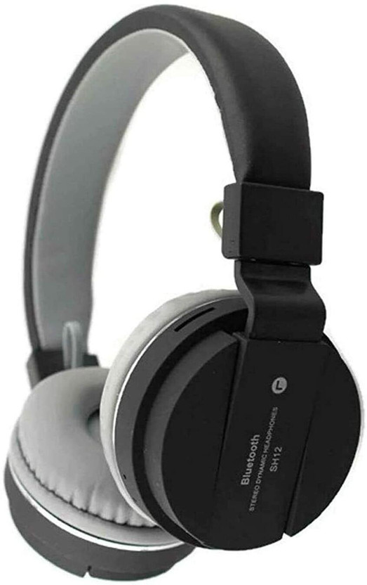 RUHIZEN SH-12 Wireless Headphones Over Ear Headphone with Mic Bluetooth & Wired(Black, On the Ear)