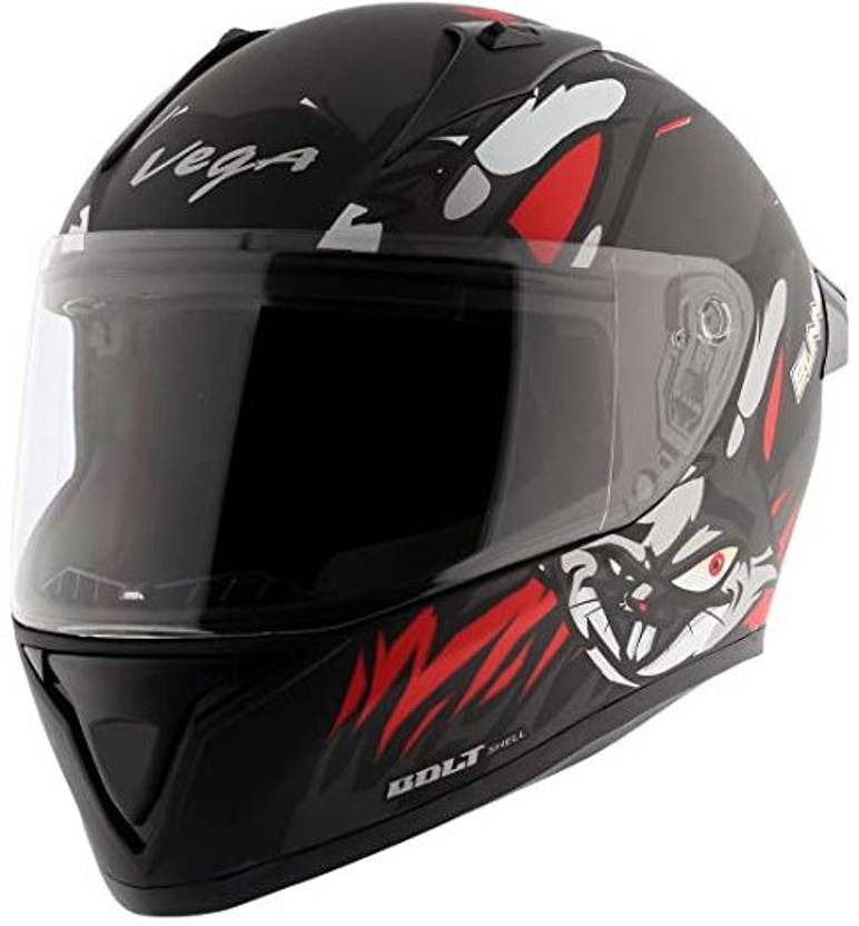 ARORASCOOTER Vega Bolt Bunny Dull Black Red HelmetM Motorbike Helmet