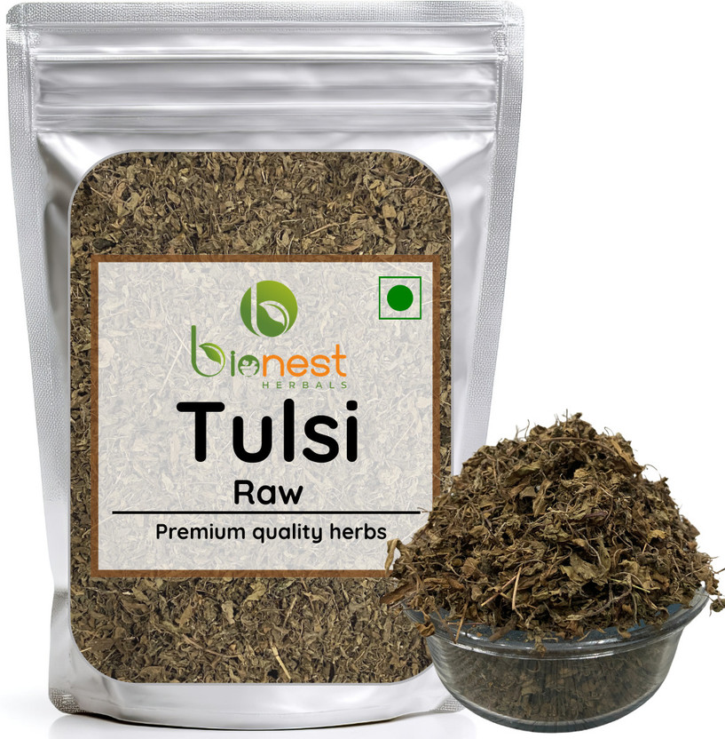 Bionest Herbals Tulsi Leaves (Raw) -100 g- Holy Basil / Krishna Tulsi | Cough, Cold, Sore Throat(100 g)