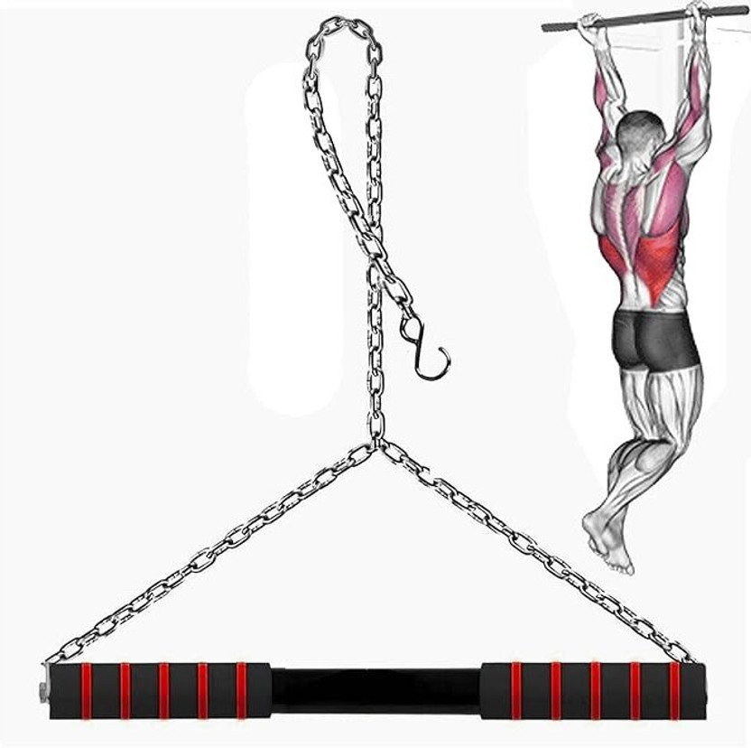 SUVIKSHA Height Increase Pull-Up Bar for Men Kids Boys Adults Hanging Rod Chin-up Bar(Black, Red)