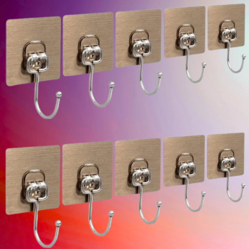 SPIVORA Waterproof Adhesive Hooks for Outside Shed Storage 10 Pcs Hook 10(Pack of 10)