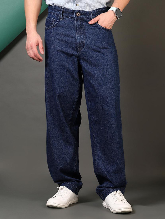 LEVORCE Loose Fit Men Dark Blue Jeans