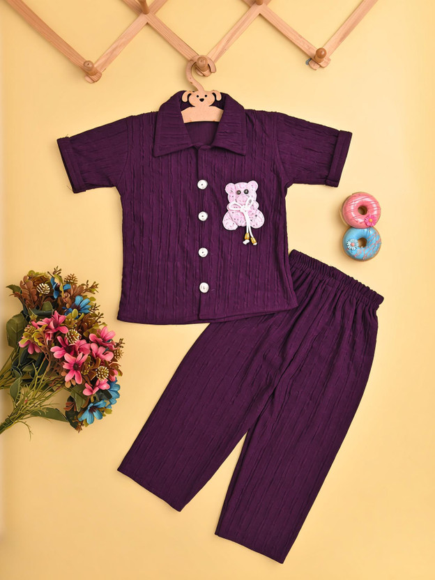 Flipkart S R RESHMA DRESSES Girls Casual Shirt Pant(Wine) - Flipkart Deal