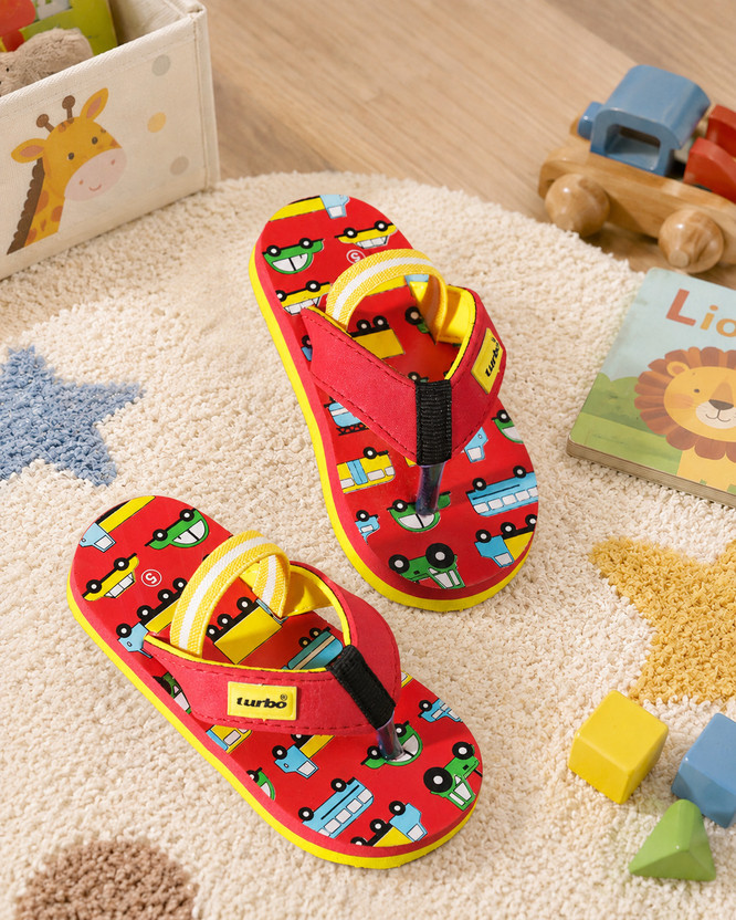 TURBO Boys & Girls Strap Slipper Flip Flop(Red , 18-21 Months)