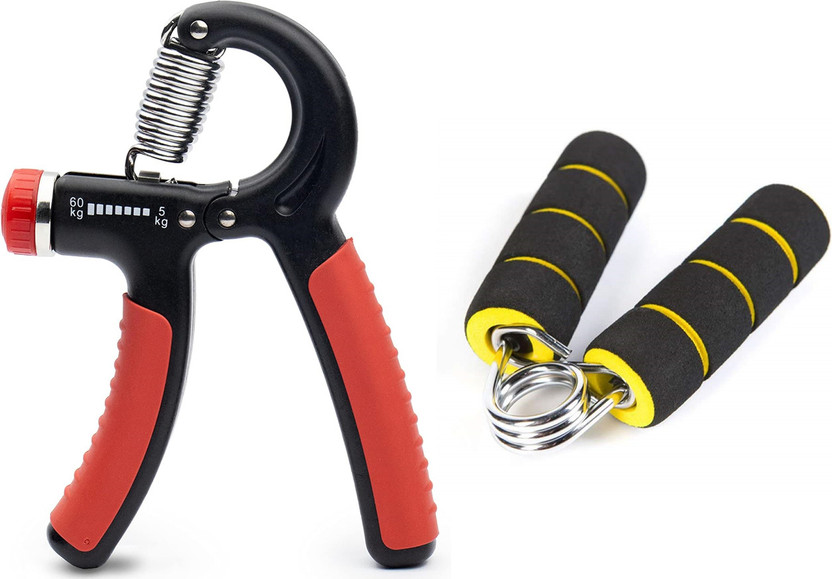 Fitnesstricks Combo Hand Gripper with Foam Hand Gripper Home Gym Exerciser (Pack of 2) Fitness Accessory Kit Kit