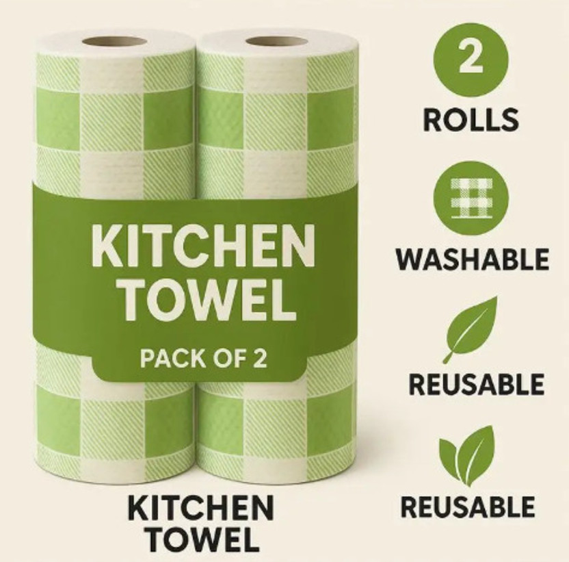 Shyamora KITCHEN TOWEL ROLL PACK OF 2(1 Ply, 100 Sheets)