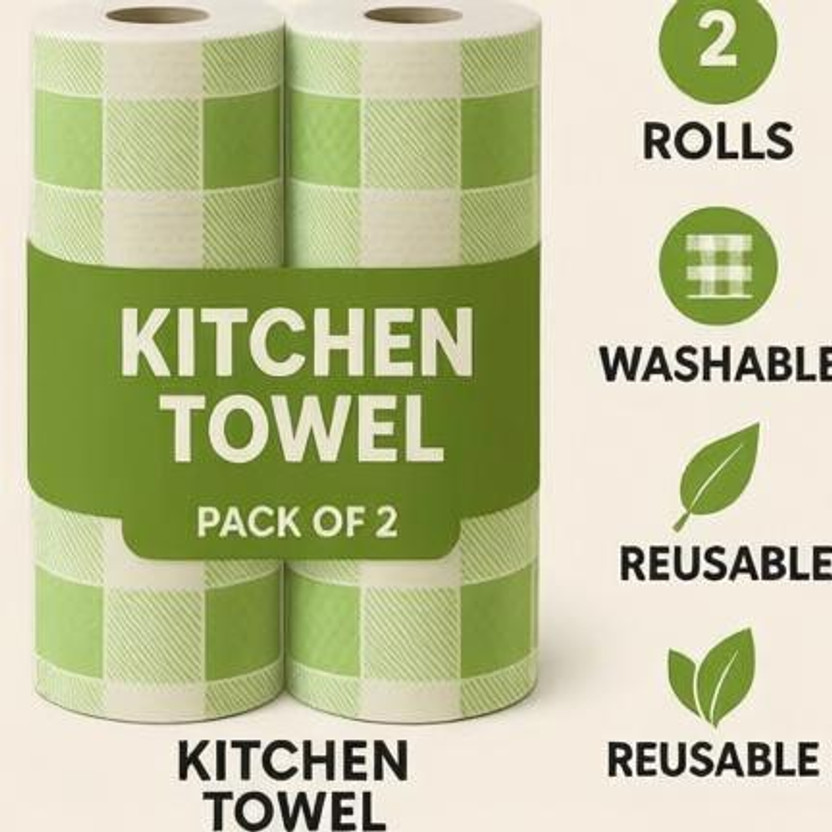 Shyamora KITCHEN TOWEL ROLL PACK OF 2(1 Ply, 100 Sheets)