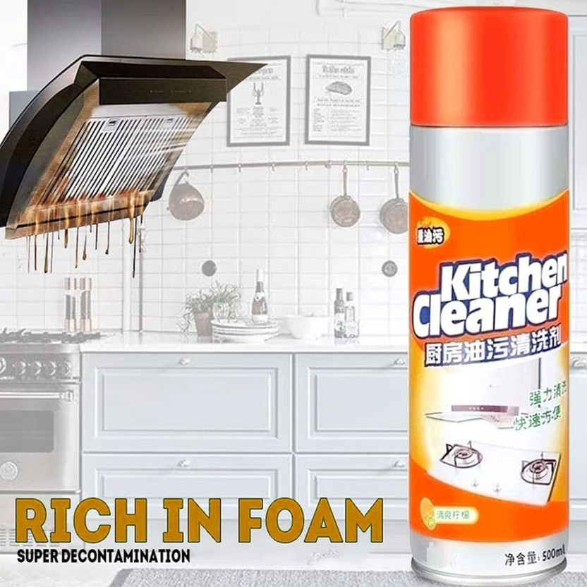 Amenitive Amenitive Multipurpose Bubble Foam Kitchen Cleaner Spray Oil & Grease Stain Remover MD1201 Kitchen Cleaner(480 ml) - Flipkart Deal