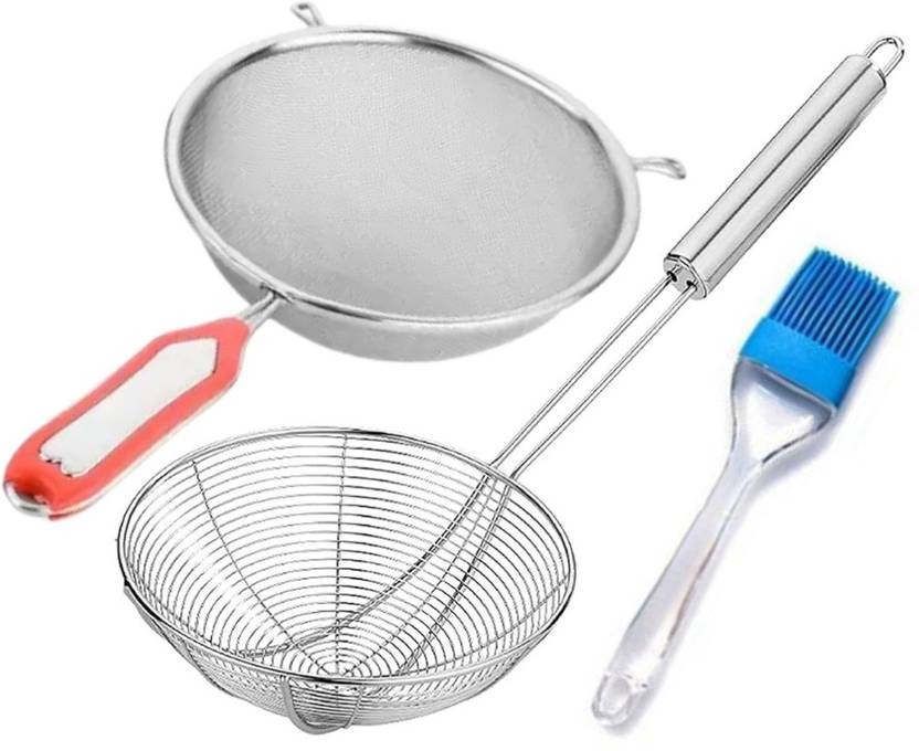 Stainless Steel Puri Strainer Jhara Deep Frying Basket and Soup
