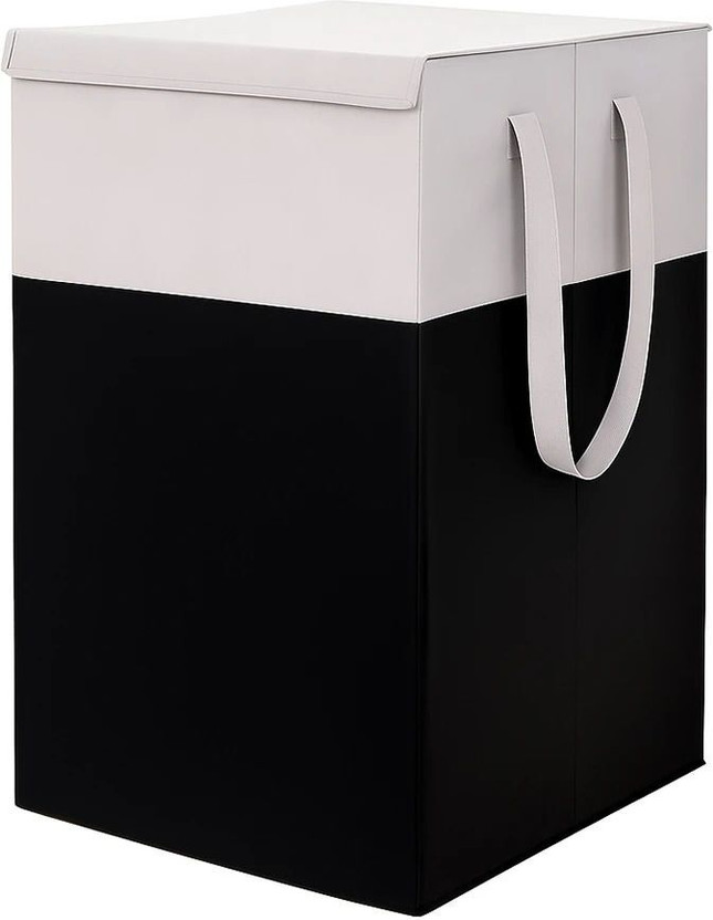 Hoomora 75 L Grey, Black Laundry Basket(Non-Woven)